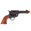 Colt peacemaker revolver Denix replica in black with a wooden look grip. (Capped Muzzle)