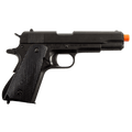 Colt M1911A1 Replica .45 in black finish, featuring a classic semi-automatic pistol design with dark metal detailing. (Capped Muzzle)